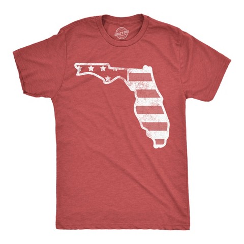 Мужские футболки Crazy Dog T-Shirts, Inc. Mens Funny T Shirts American Flag Florida Awesome Fourth Of July Tee for Men - Crazy Dog Men's T Shirt For Fourth Of July Red L