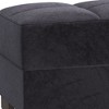 HomeRoots 52" Black and Brown Microfiber Tufted Storage Ottoman - 4 of 4