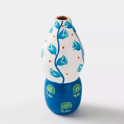 Mela Artisans Blue Bell Terracotta Candle Holder