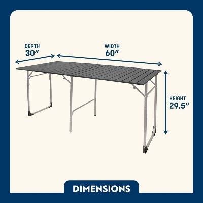 GCI Outdoor Silver Aluminum Foldable Camping Dining Table