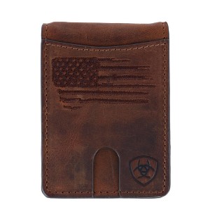 Ariat Men's American Flag Embossed Leather Money Clip - 1 of 4