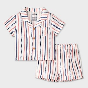 Baby Boys' Star Striped Top & Shorts Set - Cat & Jack™ Red/White - 1 of 3