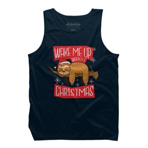 Men's Design By Humans Christmas sloth By ArtStyleAlice Tank Top - 1 of 3