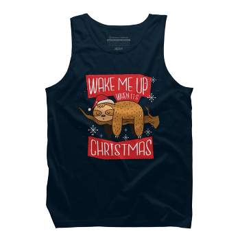 Men's Design By Humans Christmas sloth By ArtStyleAlice Tank Top