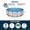 Bestway Steel Pro MAX Round Above Ground Swimming Pool Set with Metal Frame Filter Pump, Ladder, and Cover - 3 of 4