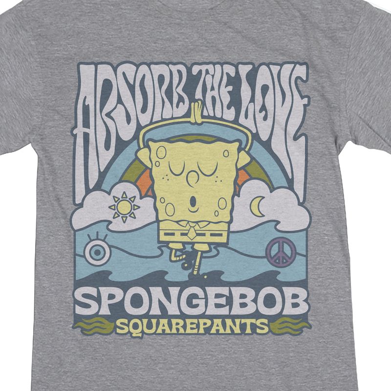 Spongebob Squarepants Yoga Women's Heather Gray Graphic Sleep Shirt, 2 of 3
