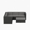 WestinTrends Outdoor Modern Sectional Sofa Set with Storage Ottoman, Black/Gray - 3 of 4