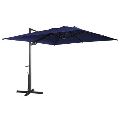 Mondawe 10ft Square Aluminum 90° Adjustable Tilt Umbrella for Outdoor Patio Umbrella