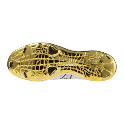 Mizuno Men's MIZUNO Pro Metal Baseball Cleat, 13, White-Gold — фото 2