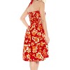 LA LEELA Women's Tube Dress Mini Boho Dress One Size Ruby Floral Hibiscus - 2 of 4