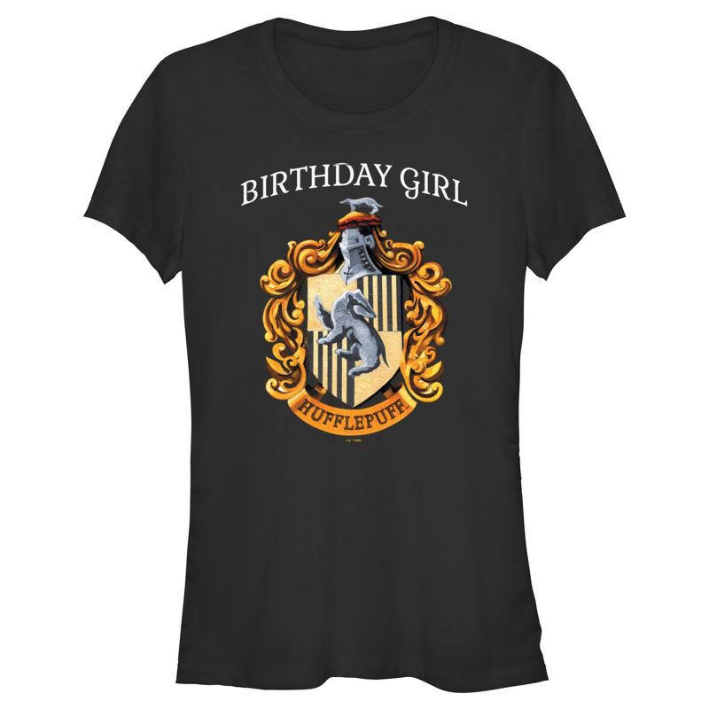 Junior's Women Harry Potter Hufflepuff Birthday Girl T-Shirt, 1 of 5