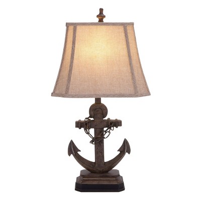 Set of 2 Coastal Metal Table Lamp Brown - Olivia & May