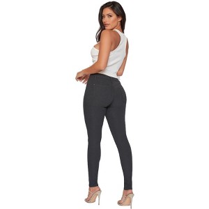 YMI Women's Hyper Stretch Mid-Rise 5 Pocket Slim Fit Skinny Jeans - 1 of 4