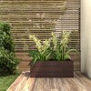LeisureMod Rectangular Planter in Fiberstone With Drainage Holes Weather-Resistant Design Oasis Collection - 3 of 4