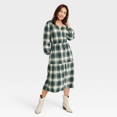 target green plaid dress