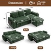 Vipbear Sleeper Sofa Bed,Convertible Sectional Sofa Couches for Living Room,Pull Out Couch Bed with Reversible Storage Chaise| Large Arm Storage - 2 of 4