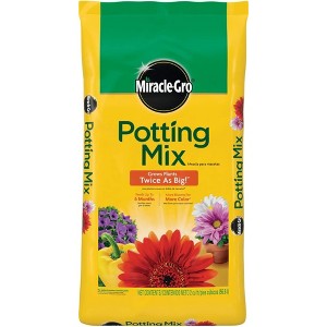 Miracle-Gro Potting Mix for Container Plants, Flowers, Vegetables, Shrubs, Annuals, Perennials, Feeds up to 6 Months, 2 cu ft - 1 of 4