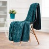Chanasya Cable Knit Embossed Faux Fur Throw Blanket - Reverse Mink - 3 of 4