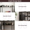 Aheaplus L Shaped Desk with Hutch, LED Lights, Reversible Corner Desk with Power Outlet - 3 of 4