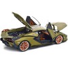 Lamborghini Sian FKP 37 Matt Green Metallic with Copper Wheels 1/18 Diecast Model Car by Bburago - 4 of 4
