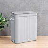 26.4-Gals Laundry Hamper Basket Bamboo Laundry Basket with Lid Removable Machine Washable Laundry Basket, with Handles - 3 of 4