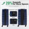Gulches 20" Hard sided expand suitcase with rotating wheels, TSA lock, retractable handle, Blue - 3 of 4