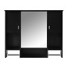 NicBex 35" x 28" Modern Wall Mounted Bathroom Storage Cabinet with Mirror & Towel Bar, Medicine Cabinet for Bathroom Organization, Gray - 3 of 4