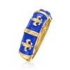 Ross-Simons Blue Enamel Fleur-De-Lis Ring in 18kt Gold Over Sterling - 3 of 4
