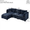 GDFStudio Leno 105'' Modern 5-Seater L-Shaped Linen Upholstered Sectional Sofa with 1 Ottoman - 3 of 4