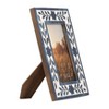 Sagebrook Home 4" x 6" Picture Frame - Blue and White Floral Petals Polyresin Portrait Holder - Decorative Glass Frame for Home - 2 of 4
