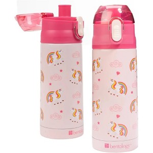 Bentology 13oz Reusable Water Bottle - Double Wall Insulated, Spill Proof Lid, Stainless Steel - Lunch Boxes, Backpack School Bags or Travel On-The-Go - 1 of 4