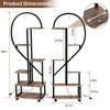 2 Pack 6 Tier Indoor Tall Plant Stand, Metal Plant Stand with Detachable Wheels, Half Heart Shape Plant Stands, for Home Patio Lawn Balcony, Brown - 4 of 4