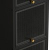ORRD Modern 4-Tier Glass Door Cabinet Dark Green - 5-Tier Storage Cabinet with Fluted Glass for Living Room Entryway - 4 of 4