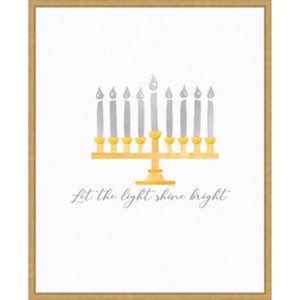 Amanti Art 23"x28" Hanukkah Lights I Light Shine Bright Tara Reed Framed Canvas Wall Art - 1 of 4