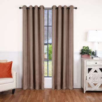 Modern Classic Linen Pattern Room Darkening Blackout Curtains, Set of 2 by Blue Nile Mills