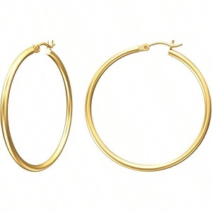 Hoop Earrings with Post for Women Daily Temperament Low Allergy Simple and Trendy Styles - 1 of 4