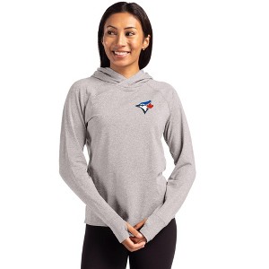 Toronto Blue Jays Cutter & Buck Adapt Knit Recycled Womens Heathered Hooded Pullover - 1 of 1