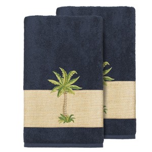 Linum Home Textiles 100% Turkish Cotton COLTON Embellished Towel Set - 1 of 2