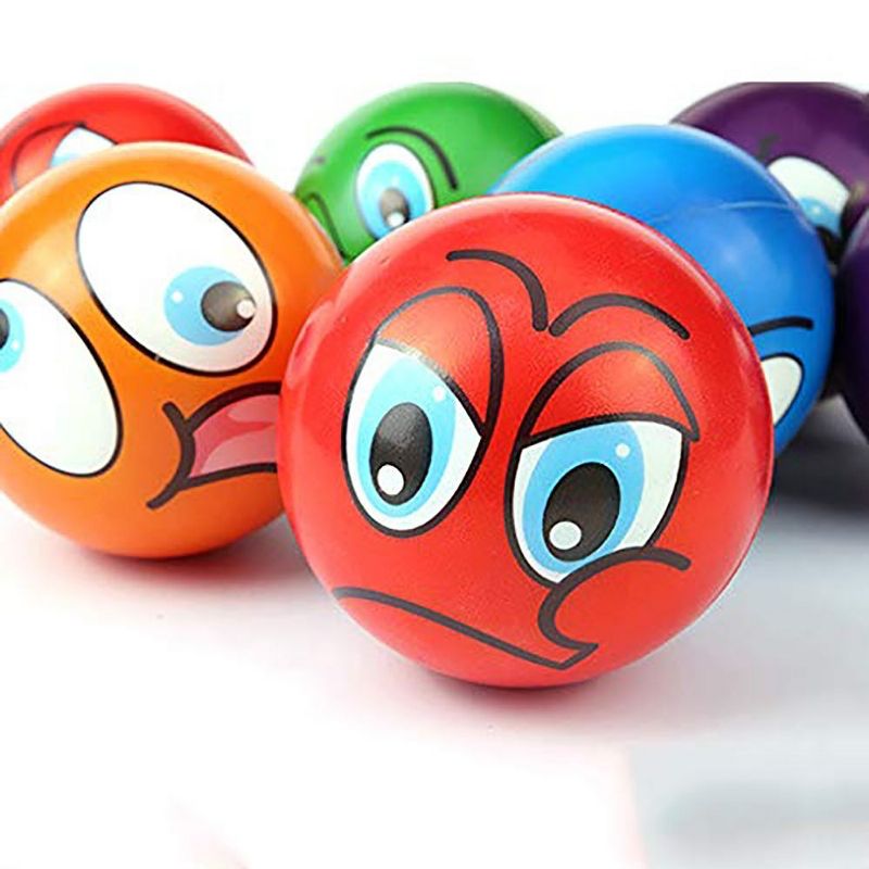 Insten 24 Pack Mini Emoji Soft Foam Stress Balls, Party Favors, 3 of 8
