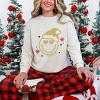 S.W.Smiley Christmas Heart Eyes - Women's Garment Dyed Long Sleeve Graphic T-Shirt - 3 of 4