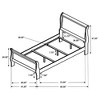 TiramisuBest Brown Wood Cappuccino Twin Sleigh Bed, 41x84x47 inches, 65 lbs - 4 of 4