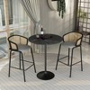 LeisureMod 36" Round Bar Height Dining Table with MDF Top and Black Stainless Steel Pedestal Base Verve Collection - 3 of 4