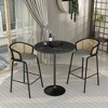 LeisureMod 36" Round Bar Height Dining Table with MDF Top and Black Stainless Steel Pedestal Base Verve Collection - image 3 of 4