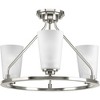 Progress Lighting, Debut Collection, 3-Light Semi-Flush Mount, Brushed Nickel, Clear or Frosted Seeded Shades - 4 of 4