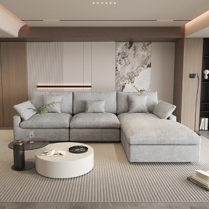 WJShome Cloud Couch Modular Sectional Sofa,119.29" L Shaped Couch,Convertible Wide Seater,3 Seater With 1 Ottoman,Covers Washable&Replaceable - 1 of 4
