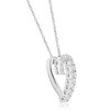 Pompeii3 10K White Gold 1" Tall Diamond Heart Pendant Women's Necklace - 2 of 4