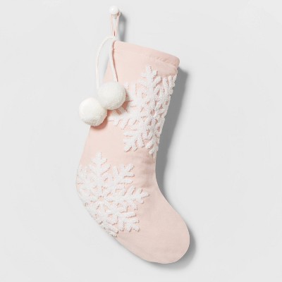 20" Velvet Christmas Stocking with Snowflakes - Wondershop™