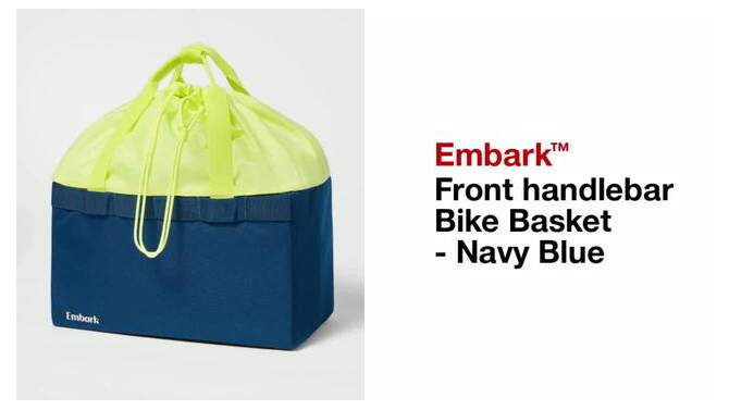 Front handlebar Bike Basket Navy Blue - Embark&#8482;, 2 of 6, play video