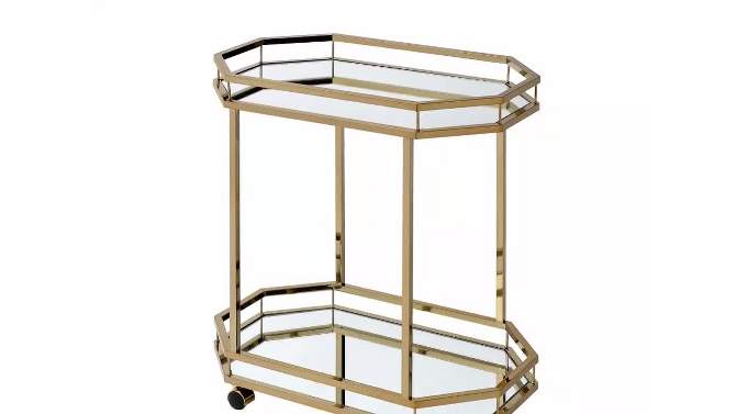 Lacole Serving Cart Mirror/Champagne - Acme Furniture, 2 of 6, play video