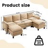 HYLEORY 100.79'' Width Modern Linen Flannel Fabric U-Shaped Sectional Sofa with Ottoman for living room - 3 of 4